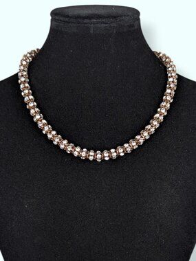 (2/$20) Cezanne White Rhinestone Metal Mesh Necklace